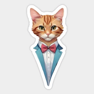 Fancy Cat with Bowtie no.9 Sticker